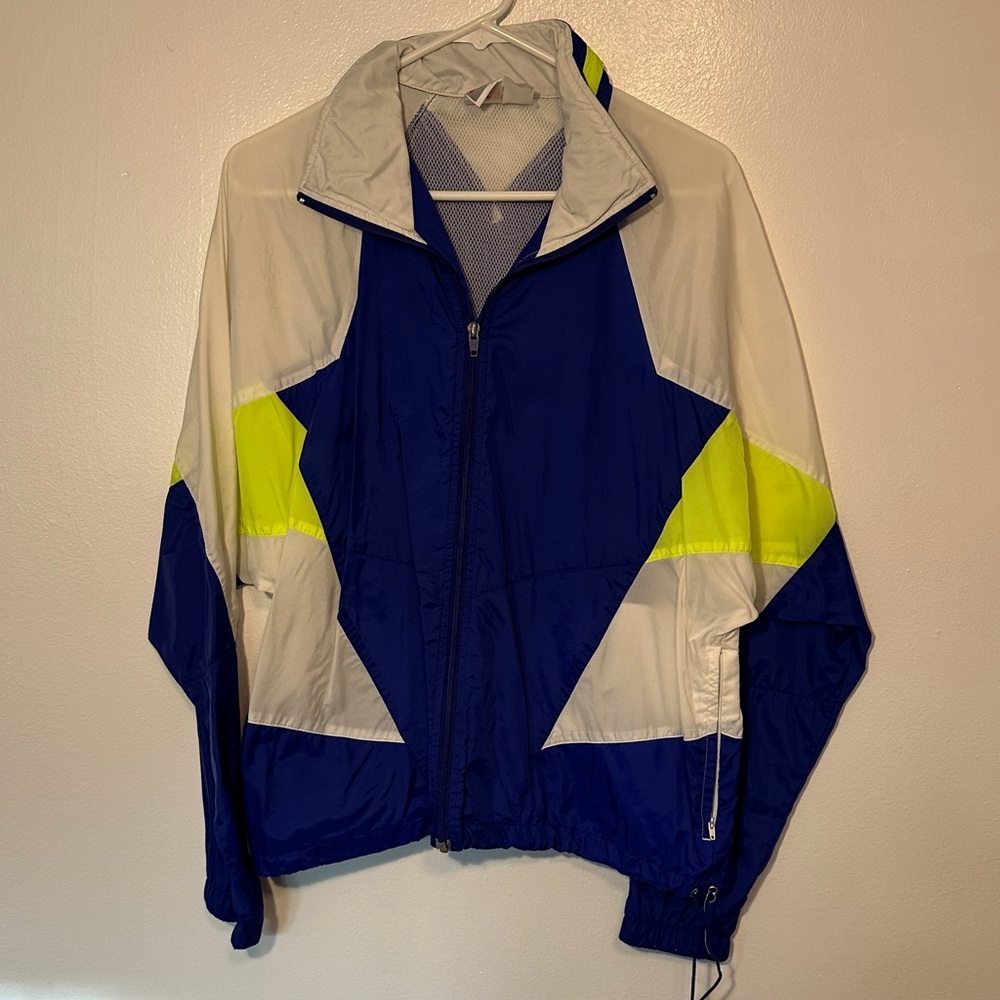 VINTAGE NIKE Blue and White Windbreaker Jacket SZ M